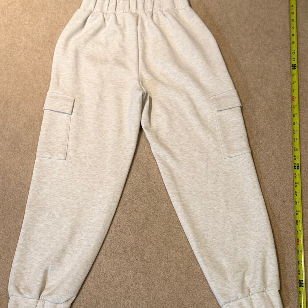 Express Women's XS High Rise Cargo Sweatpants Jogger Luxe Lounge Beige